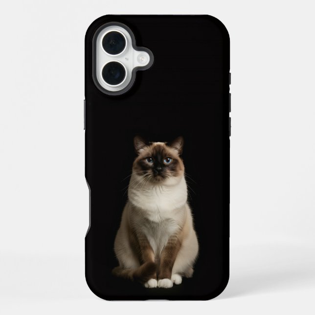 Black 4 Luxe iPhone 16 Plus, Birmanese Cat Case (Back)