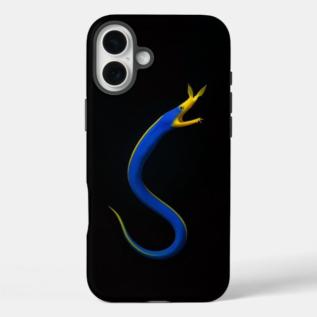 Black 4 Luxe iPhone 16 Plus, Blue Ribbon Eel Case-Mate iPhone Case (Back)