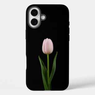 Black 4 Luxe iPhone 16 Plus, Blush Pink Tulip iPhone 16 Plus Case