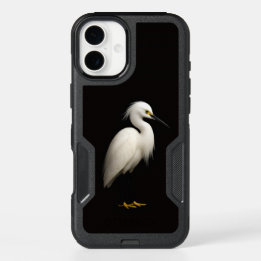 Black 4 Luxe iPhone 16 Plus Case, Snowy Egret