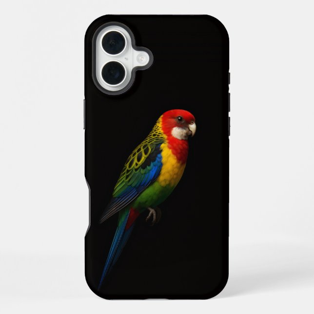 Black 4 Luxe iPhone 16 Plus, Eastern Rosella Case (Back)