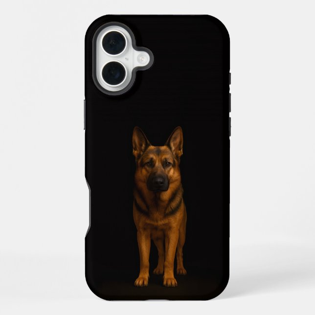 Black 4 Luxe iPhone 16 Plus, German Shepherd Dog Case (Back)