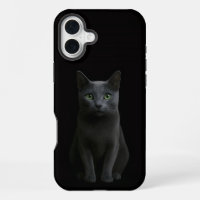 Black 4 Luxe iPhone 16 Plus, Russian Blue Cat