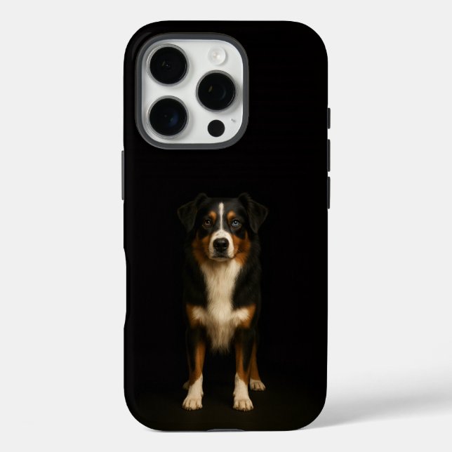 Black 4 Luxe iPhone 16 Pro, Aussie Shepherd Dog Case-Mate iPhone Case (Back)