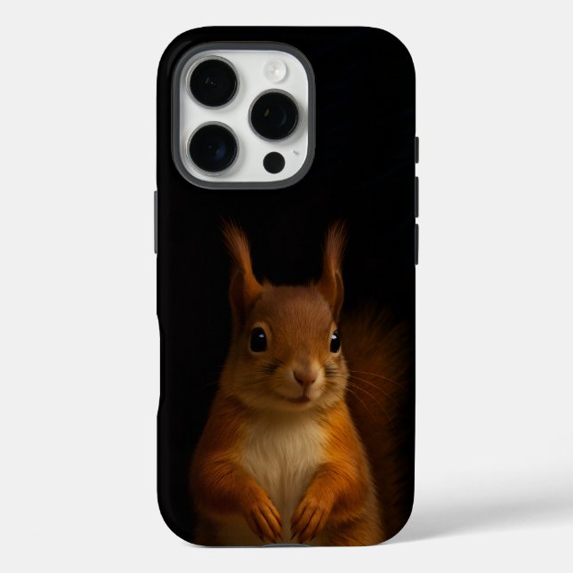 Black 4 Luxe iPhone 16 Pro Case-Mate, Red Squirrel Case-Mate iPhone Case (Back)