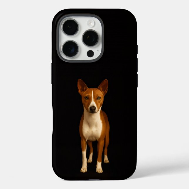 Black 4 Luxe iPhone 16 Pro, Classy Basenji Dog Case-Mate iPhone Case (Back)