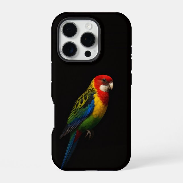 Black 4 Luxe iPhone 16 Pro, Eastern Rosella Case (Back)
