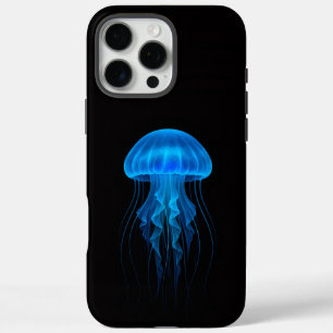 Black 4 Luxe iPhone 16 Pro Max, Blue Jellyfish iPhone 16 Pro Max Case