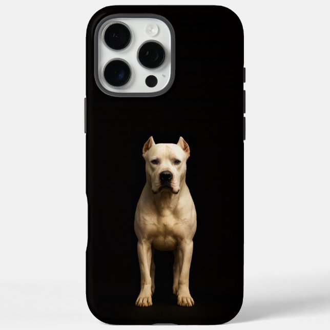 Black 4 Luxe iPhone 16 Pro Max Bold Dogo Argentino Case-Mate iPhone Case (Back)