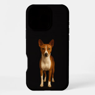 Black 4 Luxe iPhone 16 Pro Max, Classy Basenji Dog Max Case