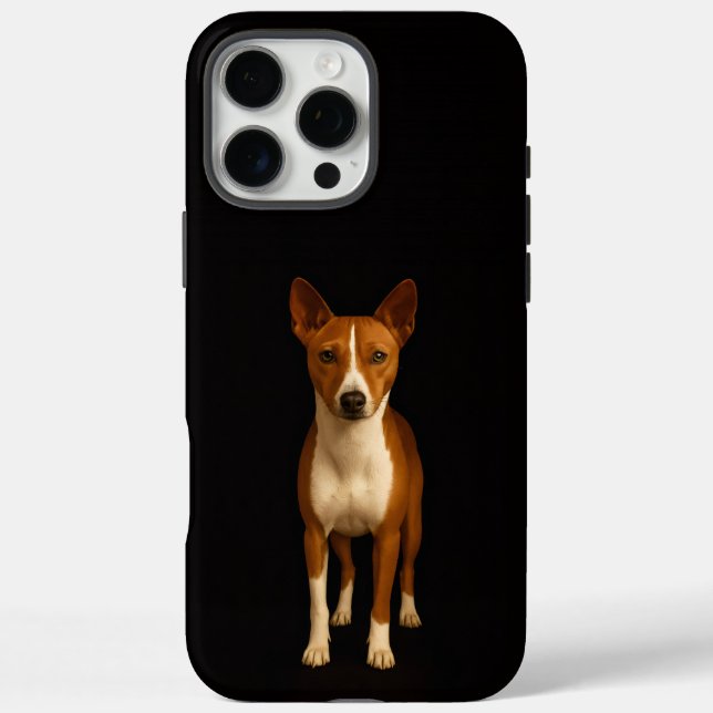 Black 4 Luxe iPhone 16 Pro Max, Classy Basenji Dog Case-Mate iPhone Case (Back)