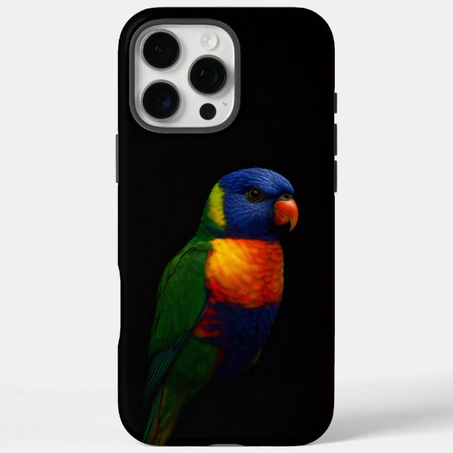 Black 4 Luxe iPhone 16 Pro Max , Lorikeet Parrot Case-Mate iPhone Case (Back)