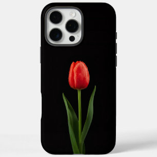 Black 4 Luxe iPhone 16 Pro Max, Ruby Red Tulip iPhone 16 Pro Max Case