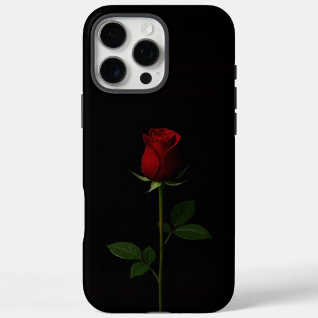 Black 4 Luxe iPhone 16 Pro Max, Velvet Red Rose Case-Mate iPhone Case (Back)
