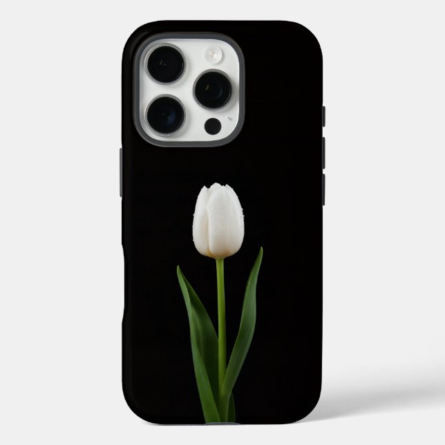 Black 4 Luxe iPhone 16 Pro, Pearl White Tulip Case-Mate iPhone Case (Back)