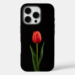 Black 4 Luxe iPhone 16 Pro, Ruby Red Tulip iPhone 16 Pro Case