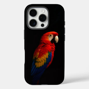 Black 4 Luxe iPhone 16 Pro, Scarlet Parrot Pro Case