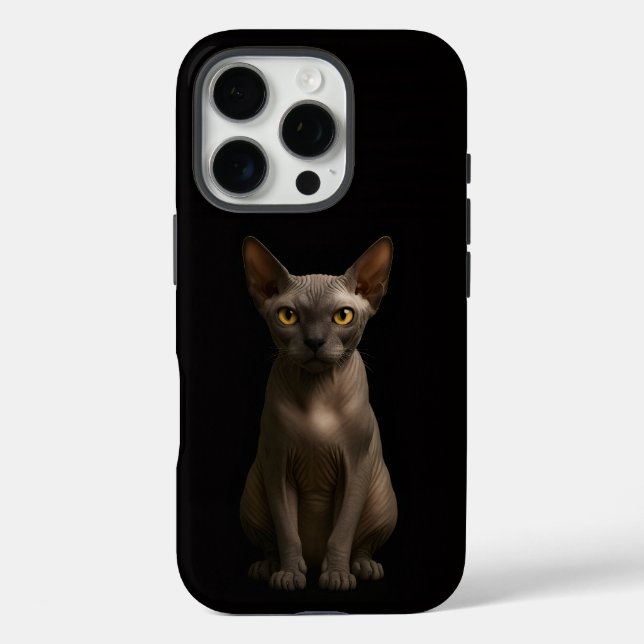 Black 4 Luxe iPhone 16 Pro, Sphynx Cat Case-Mate iPhone Case (Back)