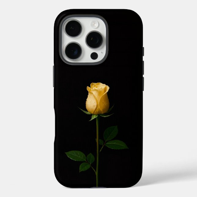 Black 4 Luxe iPhone 16 Pro, Sunlit Yellow Rose Case-Mate iPhone Case (Back)