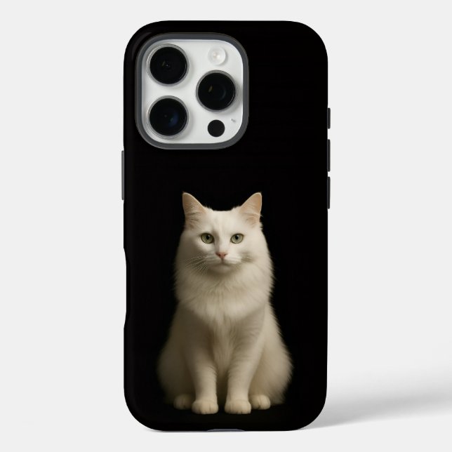 Black 4 Luxe iPhone 16 Pro, Turkish Angora Cat Case-Mate iPhone Case (Back)
