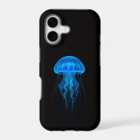 Black 4 Luxe iPhone 17 Mate, Neon Blue Jellyfish