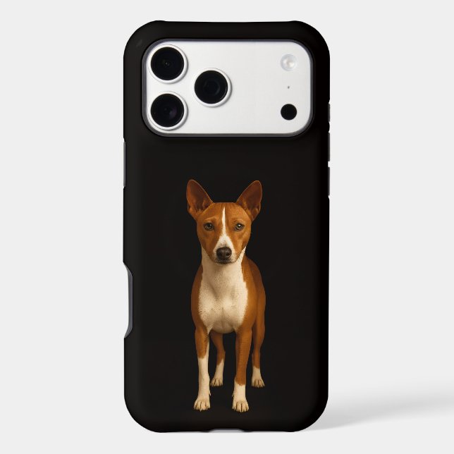 Black 4 Luxe iPhone 17 Pro Max, Classy Basenji Dog (Verso)