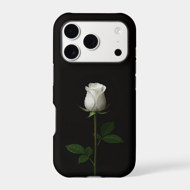 Black 4 Luxe iPhone 17 Pro, Pure White Rose (Back)