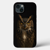Black 4 Luxe iPhone Case, Golden-Eyed Owl