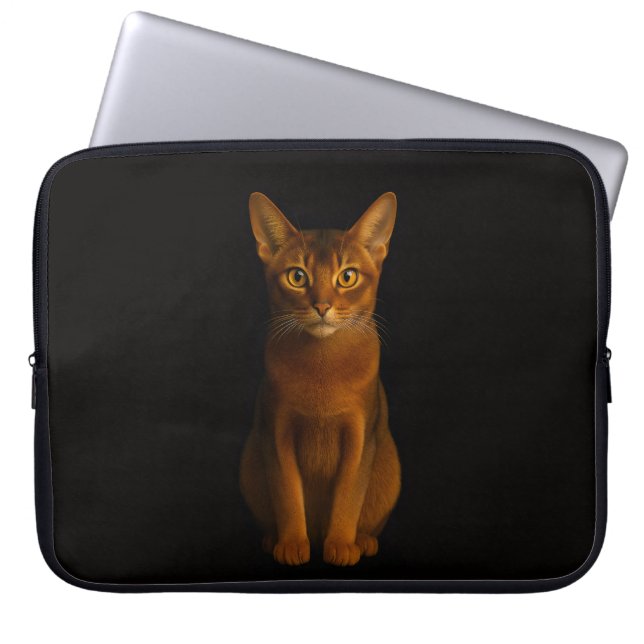 Black 4 Luxe Laptop Sleeve, Abyssinian Beauty Sleeve (Front)