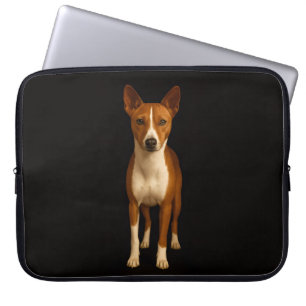 Black 4 Luxe Laptop Sleeve, Classy Basenji Dog Sleeve