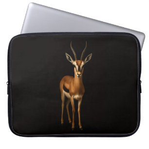 Black 4 Luxe Laptop Sleeve, Elegant Gazella Laptop Sleeve