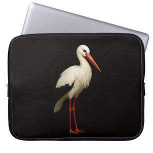 Black 4 Luxe Laptop Sleeve, Graceful Stork Sleeve