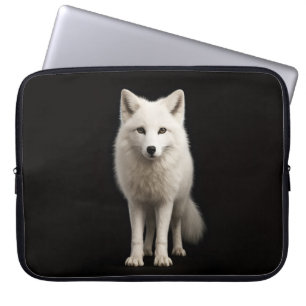 Black 4 Luxe Laptop Sleeve, Ivory Arctic Fox Laptop Sleeve