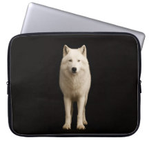Black 4 Luxe Laptop Sleeve, Ivory Arctic Wolf