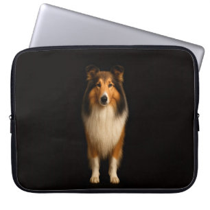 Black 4 Luxe Laptop Sleeve, Loyal Collie Dog Laptop Sleeve