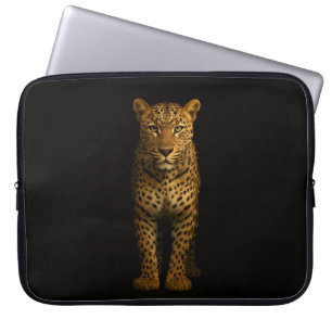 Black 4 Luxe Laptop Sleeve, Majestic Leopard Sleeve