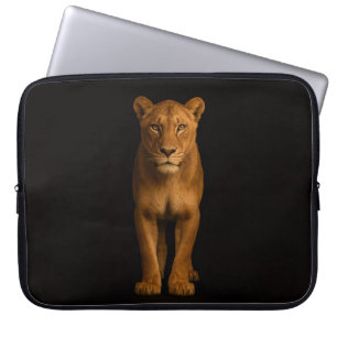 Black 4 Luxe Laptop Sleeve, Noble Lioness Laptop Sleeve