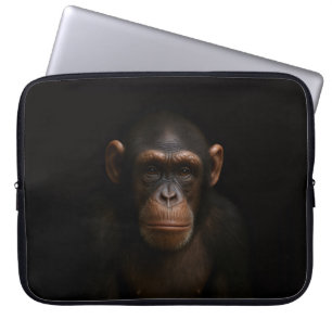 Black 4 Luxe Laptop Sleeve, Serene Chimpanzee Sleeve
