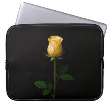 Black 4 Luxe Laptop Sleeve, Sunlit Yellow Rose