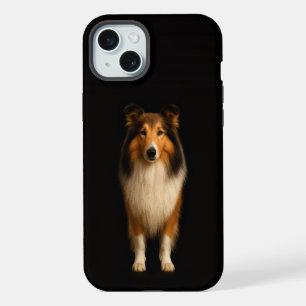 Black 4 Luxe, Loyal Collie Dog iPhone 15 Plus Case
