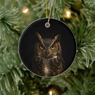 Black 4 Luxe Ornament with Golden Eye Owl