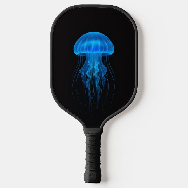 Black 4 Luxe Pickleball Paddle, Blue Jellyfish Pickleball Paddle (Back)