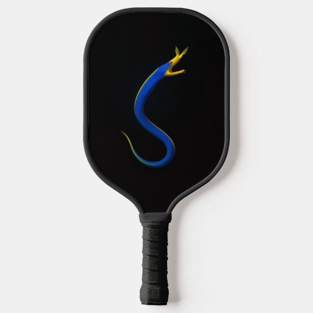 Black 4 Luxe Pickleball Paddle, Blue Ribbon Eel Paddle (Back)