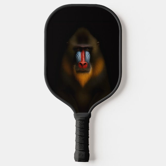 Black 4 Luxe Pickleball Paddle, Mandrill Monkey Paddle (Back)