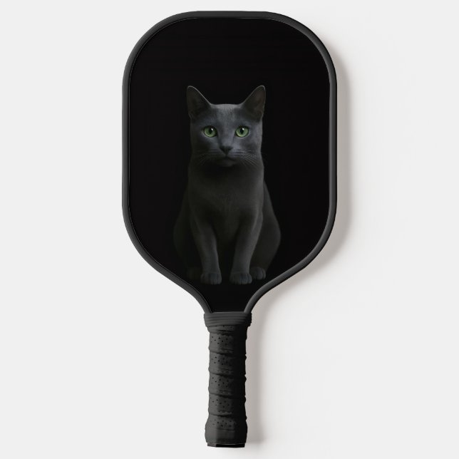 Black 4 Luxe Pickleball Paddle, Russian Blue Cat Paddle (Back)