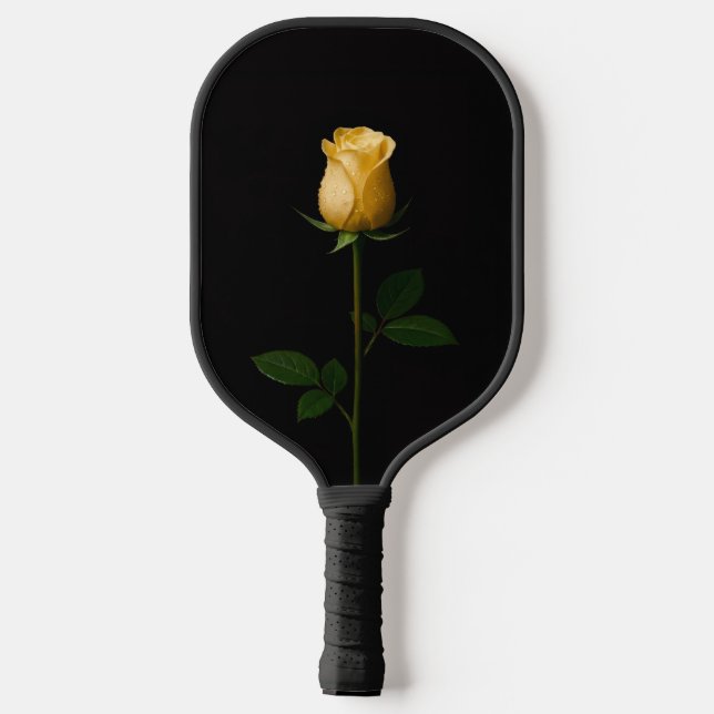 Black 4 Luxe Pickleball Paddle, Sunlit Yellow Rose Paddle (Back)