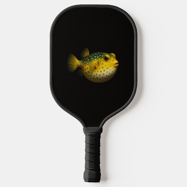 Black 4 Luxe Pickleball Paddle, Yellow Putterfish Paddle (Back)