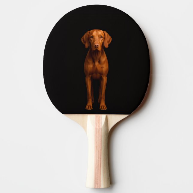 Black 4 Luxe ping pong paddle, Agile Vizsla Dog Ping Pong Paddle (Back)