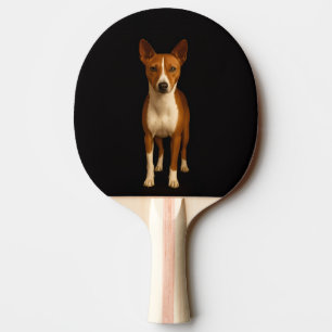 Black 4 Luxe ping pong paddle, Classy Basenji Dog Paddle