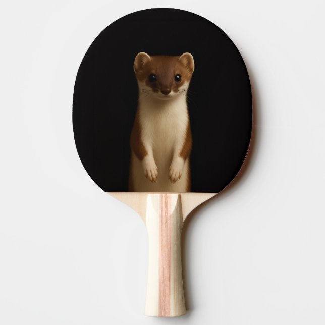 Black 4 Luxe ping pong paddle, Elegant Weasel Ping Pong Paddle (Back)